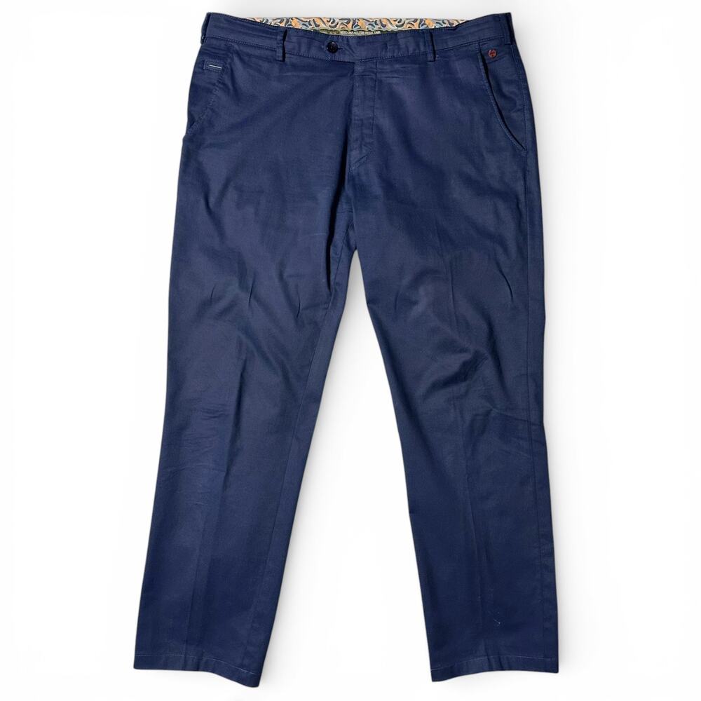 Meyer Bonn Pants Mens Size 37x30 (97/86) Blue Stretch Chino Casual